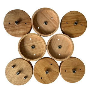 Suspension globe à 1 lumière en bois avec abat-jour en verre blanc de 27 cm pour îlot de cuisine et chambre à coucher