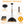 Suspension lustre dôme industriel vintage 3 lumières 40 cm en métal avec abat-jour en fer pour cuisine, salle à manger