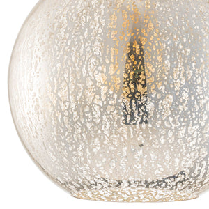 Plafonnier rond encastré 1 lumière, 10 po, chrome, style de transition, avec abat-jour globe en verre craquelé pour couloir