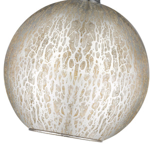 Plafonnier rond encastré 1 lumière, 10 po, chrome, style de transition, avec abat-jour globe en verre craquelé pour couloir