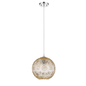 25 cm moderne verchromte 1-flammige Inselpendelleuchte mit Glaskugel für Esszimmer, Kücheninsel