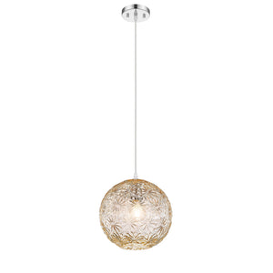 25 cm moderne verchromte 1-flammige Inselpendelleuchte mit Glaskugel für Esszimmer, Kücheninsel