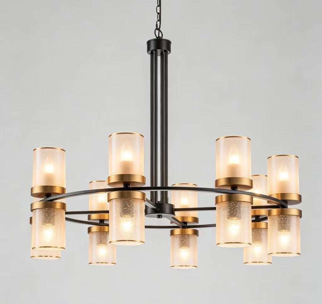 Modern Ring Chandelier with 14K Gold Plated Trim – KAELEN