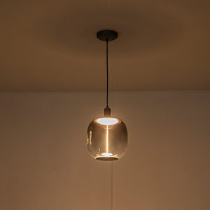 Suspension LED intégrée dimmable moderne 1 lumière de 10 watts avec abat-jour tambour pour îlot de cuisine