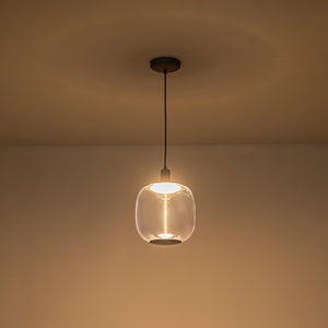 Suspension LED intégrée dimmable moderne 1 lumière de 10 watts avec abat-jour tambour pour îlot de cuisine