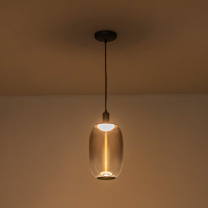 Suspension LED intégrée dimmable moderne 1 lumière de 10 watts avec abat-jour tambour pour îlot de cuisine