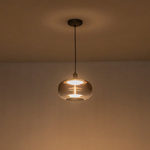 Suspension LED intégrée dimmable moderne 1 lumière de 10 watts avec abat-jour tambour pour îlot de cuisine